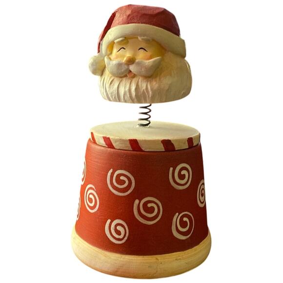 Bobble Head Santa Candle New Spiral Christmas Holiday Saint Nick Decor Jolly MCM - Picture 14 of 16
